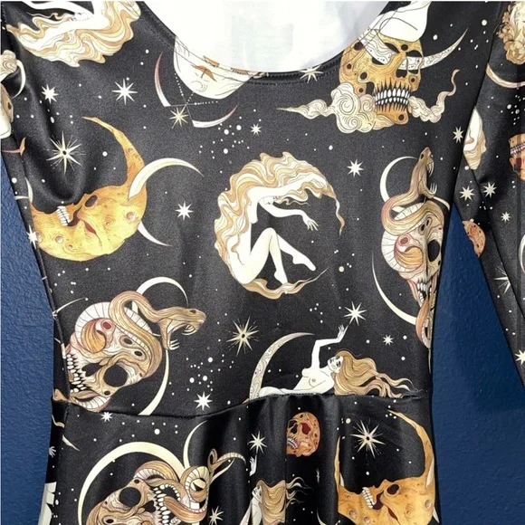 Blackmilk Octobers Moon 3/4 Sleeve Skater Dress XS - Picture 2 of 5